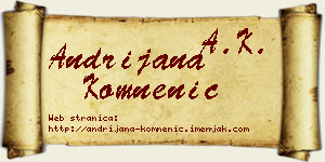 Andrijana Komnenić vizit kartica
